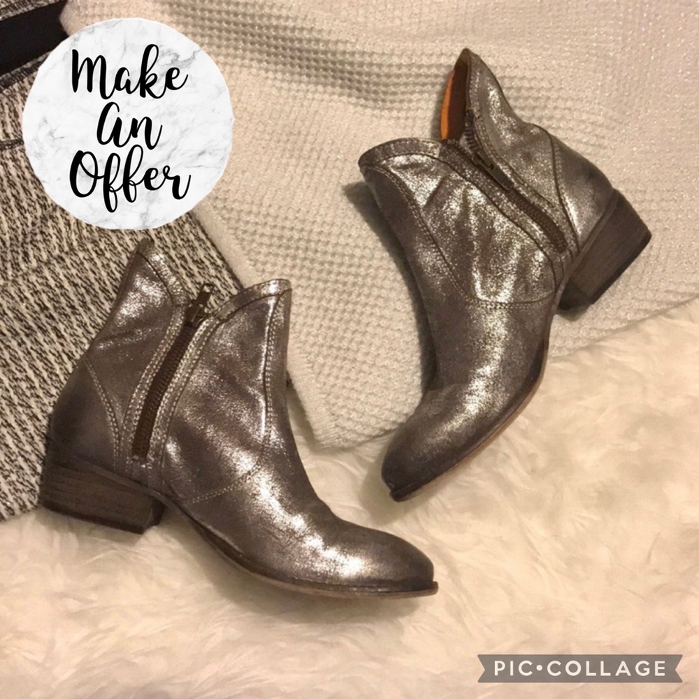 Seychelles Metallic Silver Distressed Ankle Boots - Picture 2 of 10